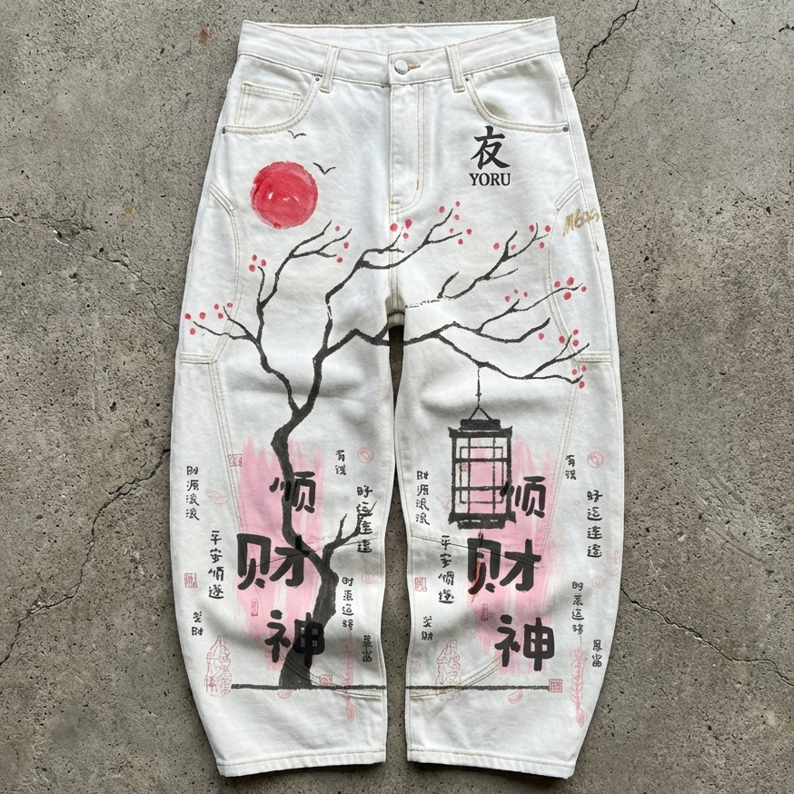 YORU “ZENITH SCRIPT" BAGGY JEANS