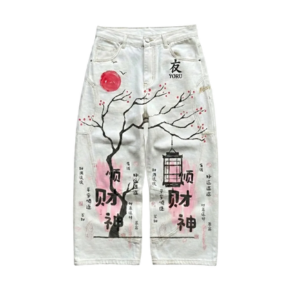 YORU “ZENITH SCRIPT" BAGGY JEANS
